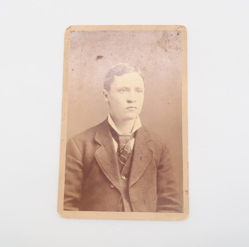 Antique Photograph Young Man in Suit Portrait JW Rothwell Washington PA 1900s
